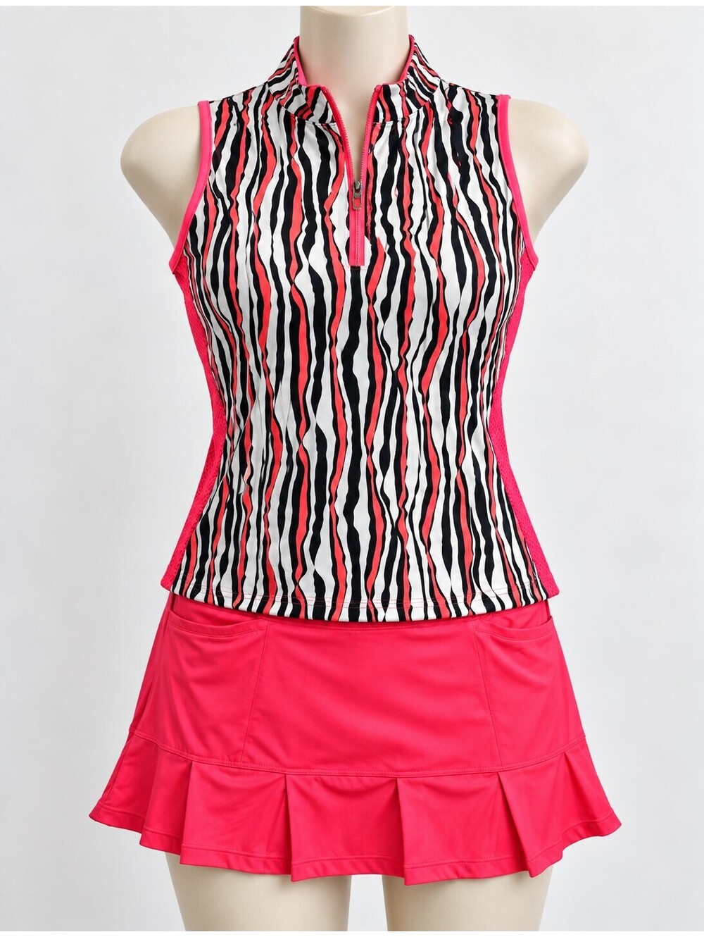 Tail Women's Pink Black Abstract Outfit Sleeveless Golf Polo